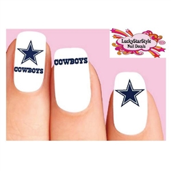 Dallas Cowboys Football Assorted Set of 20 Waterslide Nail Decals